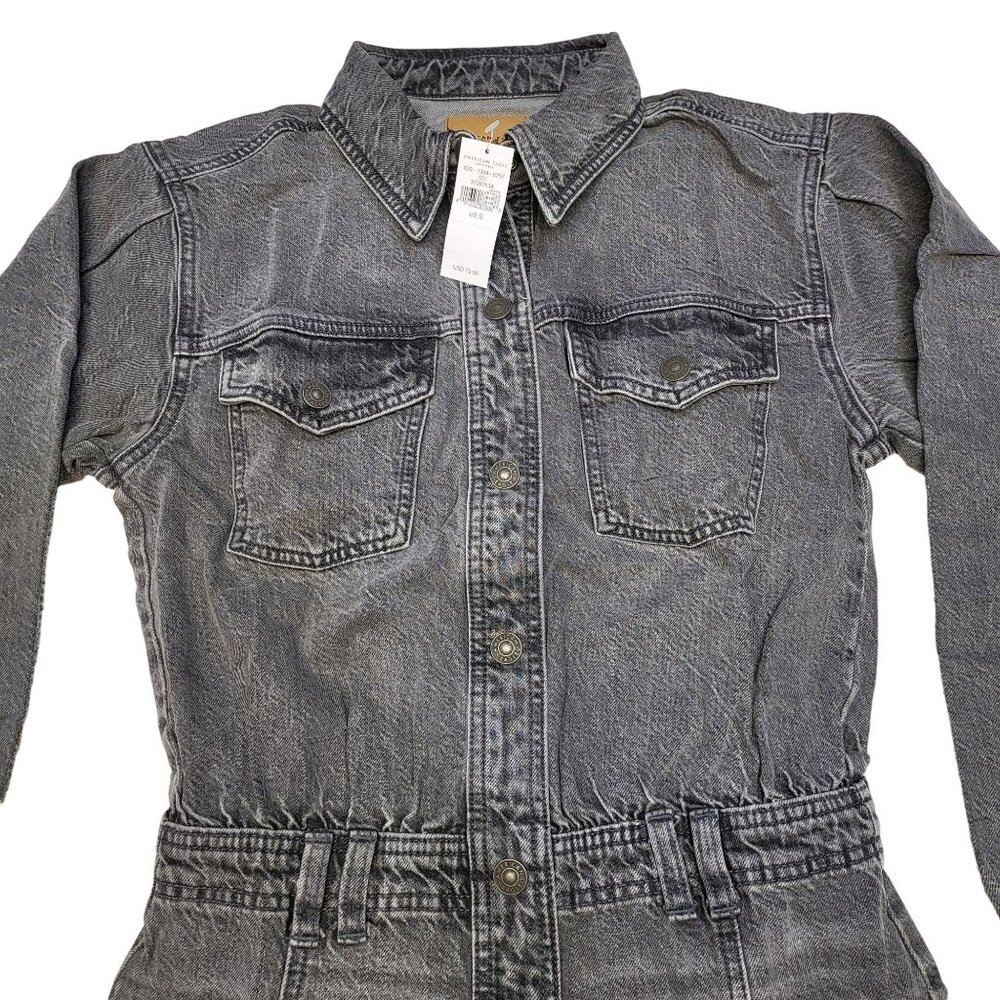 American Eagle Outfitters Womens Button-Down Denim Shirt Dress S/P NWT MSRP 79 - Picture 2 of 16